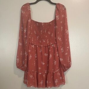 Wilfred Terracotta Smocked Dress